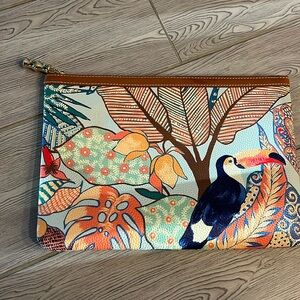 J Mclaughlin Clutch Tropical PrintZip Top